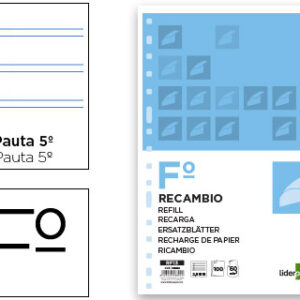 Recarga Folio 100 F 16Tf-03 2 Linhas Pauta Estreita 16 Furos