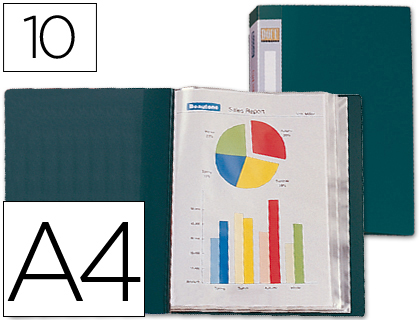 Capa Catalogo Din A4 c/ 10 Bolsas Verde
