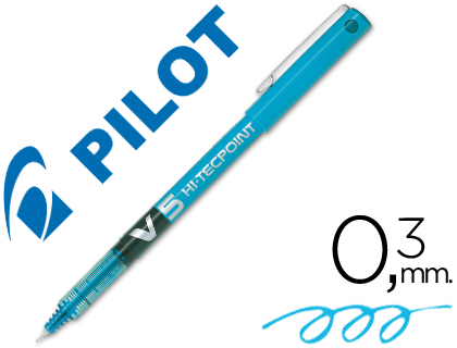 Marcador Pilot Ponta Fina V-5 Azul Claro 0.5 mm