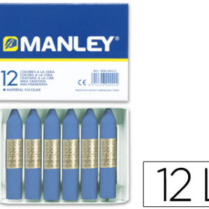 Lápis de Cera Manley 12 Unidades Azul Ultramar