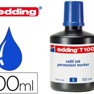 Tinta Permanente p/ Marcador Edding T-100 Azul (100ml)