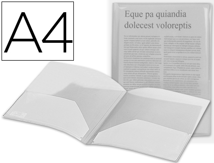 Bolsa Dossier c/ Dupla Bolsa, Din A4 Cristal