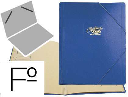 Pasta Classificadora Saro Cartão Compacto Folio Azul -12 Departamentos