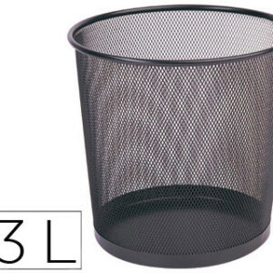 Cesto Q-Connect de Papeis de Rede Metalico Preto Capacidade 13 Litros 265x285 mm