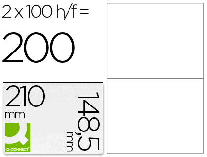 Etiquetas Adesivas Q-Connect Din A4 (210 x 148,5 mm)