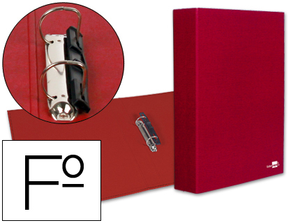 Capa 2 Aneis 40mm Cartão Forrado Paper Folio Vermelha