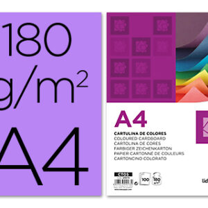 Cartolina 180 Gr A4 100 Folhas Lilas