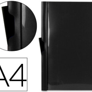 Bolsa Dossier c/ Clip Lateral, Din A4 Preto, 60 Folhas