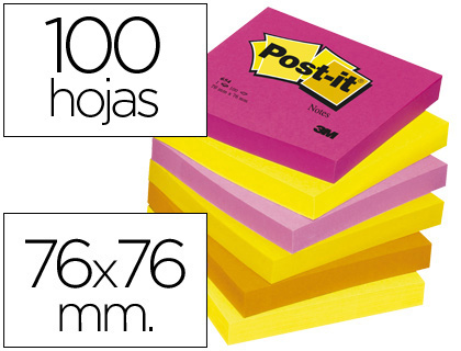 Bloco Notas Adesivas Post-It Neon 76 X 76 mm