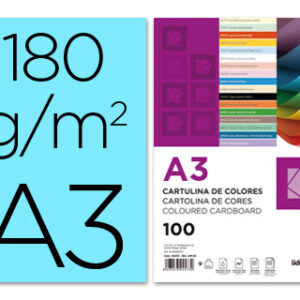 Cartolina 180 Gr A3 100 Folhas Celestes