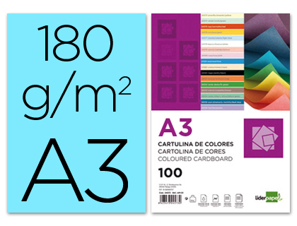 Cartolina 180 Gr A3 100 Folhas Celestes