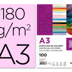 Cartolina 180 Gr A3 100 Folhas Rosas