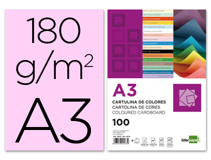 Cartolina 180 Gr A3 100 Folhas Rosas