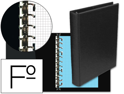 Pasta Multifin Alfa 3005-M 16 Aneis 25mm Plastico Folio Preto