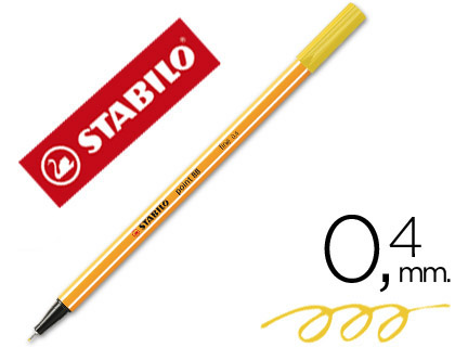 Marcador Stabilo Ponta de Fibra Point 88 Amarelo 0,4 mm