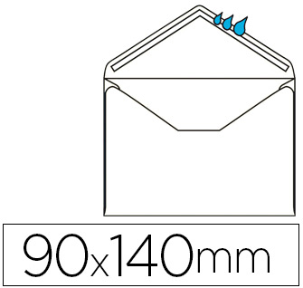 Envelope Mínimo Normalizado Branco 95X145Mm Engomado Pack De 500 Unidades