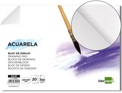 Bloco Desenho Aguarela Colado 230X325mm 20F