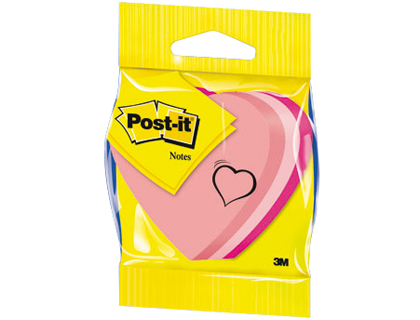 Blister c/ Notas Adesivas Post-It em Forma de Coracao Neon