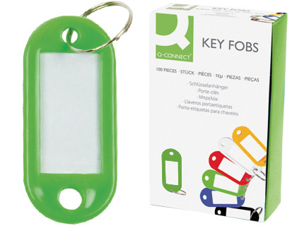 Chaveiro Q-Connect Porta-Etiquetas Verde (100 Unidades)