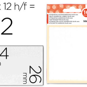 Etiquetas Adesivas 10 + 2 Folhas, 26X54 mm, 72 Etiquetas