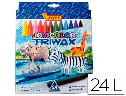 Lápis de Cera Jovicolor Triwax c/ 24 Unidades