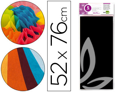 Papel Seda 52 X 76 cm. 18 Gr/M2. Preto