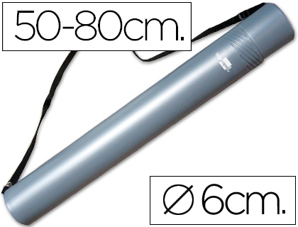 Tubo Porta Desenhos Extensivel 80 cm Cinza