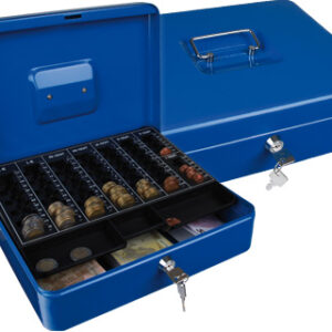 Cofre Q-Connect c/ Bandeja p/ Moedas 300X90X240 mm Azul