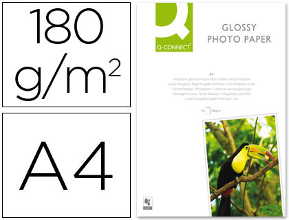 Papel Fotografico Q-Connect Glossy Din A4 180 Gramas Embalagem de 50 Folhas