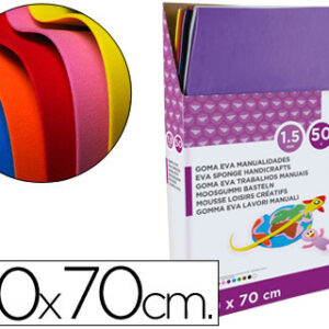 Goma Eva Expositor de 50 Placasx10 Cores Sortidas 50X70 cm 1,5 mm Espessura