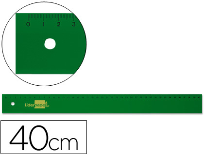 Regua 40 cm Plastico Verde