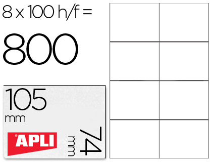 Etiquetas Adesivas Apli 1279 Tamanho 105X74mm p/Impressão (100 Folhas) Din A4