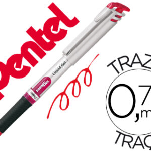 Roller Pentel Bl17 Energel Ponta Metal Vermelho