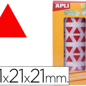 Etiquetas Auto Adesivas Apli Triangulares 21X21X21 mm Vermelho em Rolo