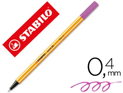 Marcador Stabilo Ponta de Fibra Point 88 Lilas Claro 0,4 mm