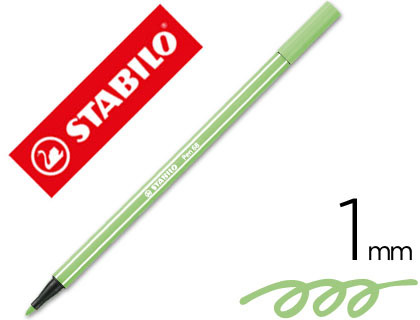 Marcador Stabilo Aguarelavel Pen 68 Verde Gelo 1 mm