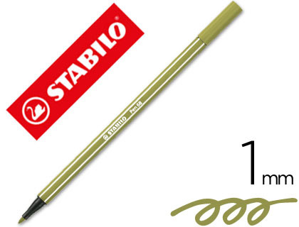 Marcador Stabilo Aguarelavel Pen 68 Verde Terra 1 mm