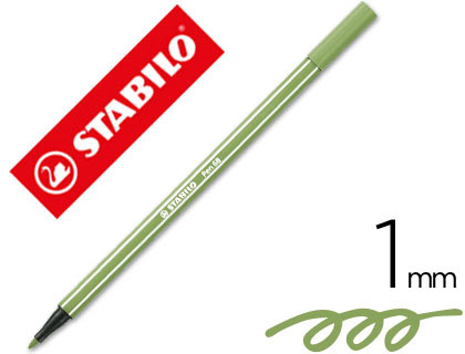 Marcador Stabilo Aguarelavel Pen 68 Verde Folha 1 mm