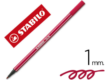 Marcador Stabilo Aguarelavel Pen 68 Vermelho Escuro 1 mm