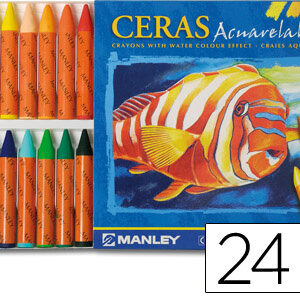 Lapis De Cera Manley Aquareláveis C/24 Sortidos - MANLEY