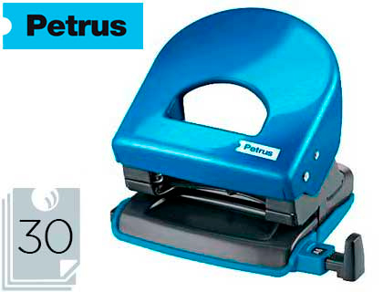 Furador Petrus 62 Wow Azul Metalizado Capacidadee 30 Folhas