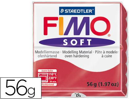 Pasta p/ Modelar Staedtler Fimo Soft 56 Gr Cor Vermelho Cereja