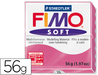 Pasta p/ Modelar Staedtler Fimo Soft 56 Gr Cor Framboesa
