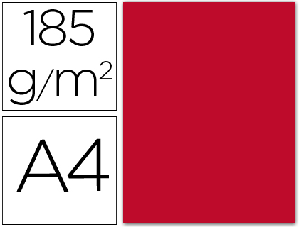 Cartolina Guarro A4 Vermelho 185 Gr (50 Folhas)
