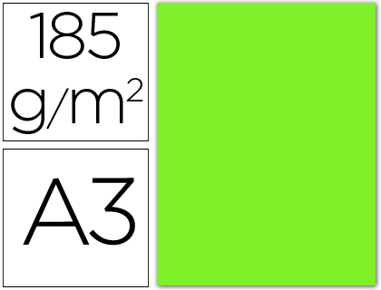 Cartolina Guarro A3 Verde Fluorescente 185 Gr (50 Folhas)