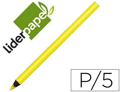 Lápis de Cores Neon Amarelo Caixa de 5 Unidades
