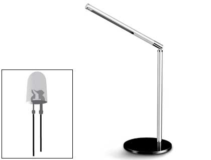 Candeeiro Cep de Escritorio Ecoline de Alumínio e Aco c/ Luz Led