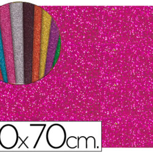 Goma Eva c/ Purpurina 50X70cm 60G/M2 Espessura 2mm Rosa