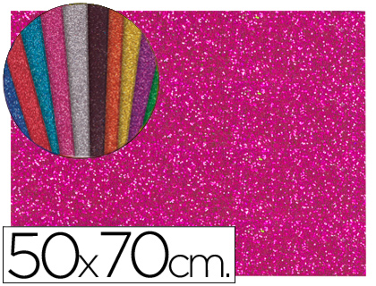 Goma Eva c/ Purpurina 50X70cm 60G/M2 Espessura 2mm Rosa