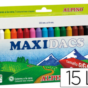 Lápis de Cera Alpino Maxidacs Caixa de 15 Cores Sortidas